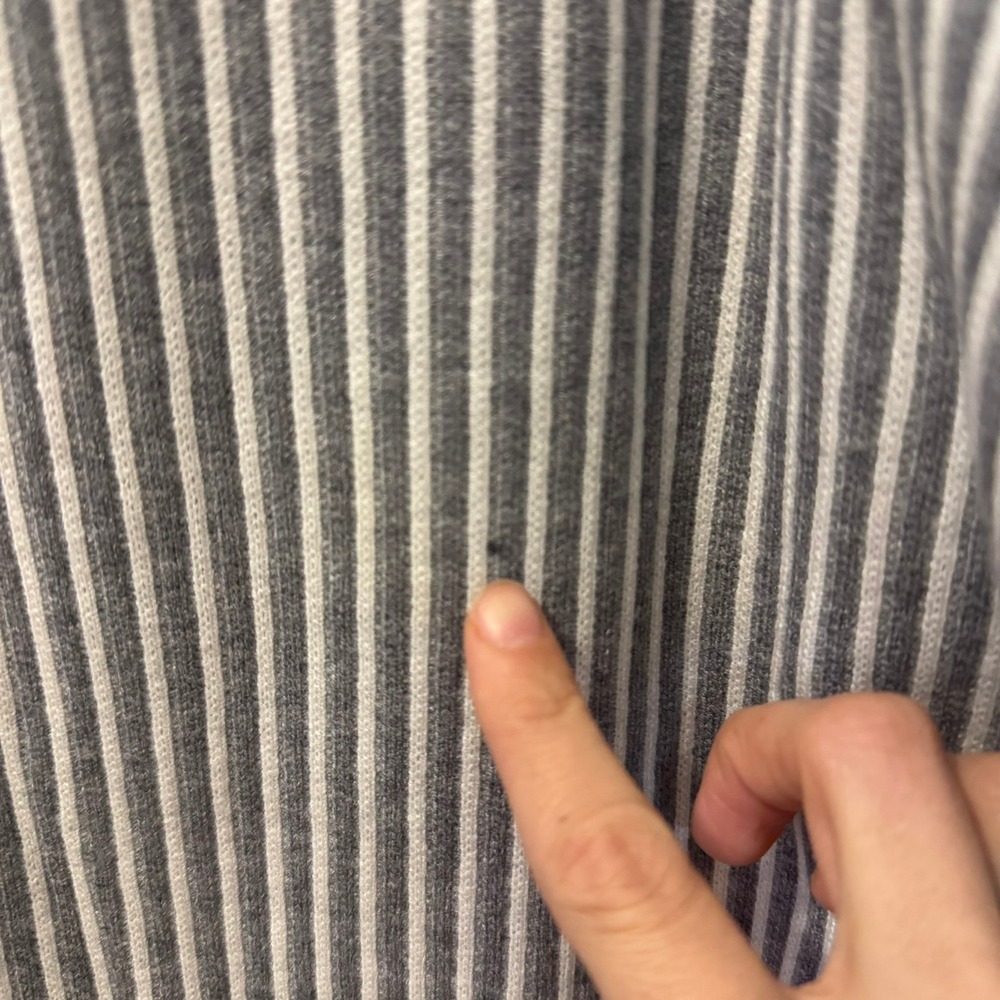 Tahari Women XL Striped Mock Neck Sweater Gray White Stretch‎ Soft - Picture 6 of 10